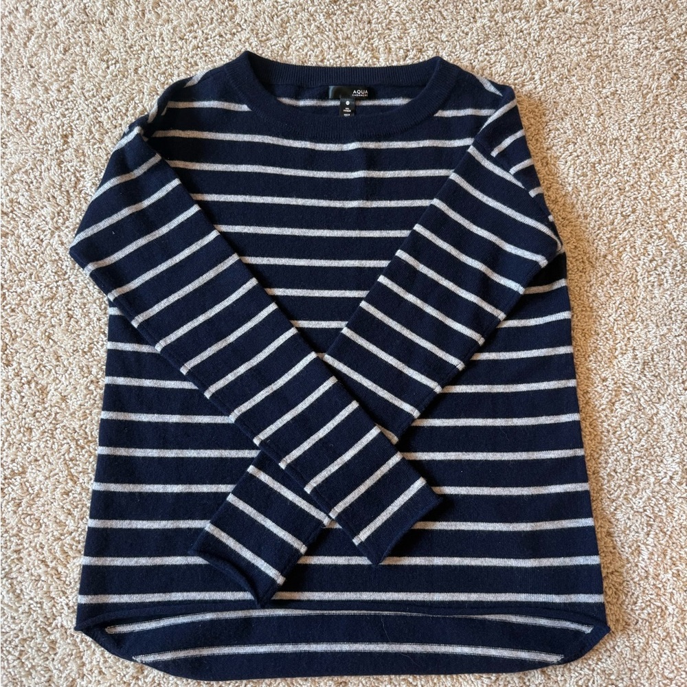 Aqua Cashmere Striped Sweater